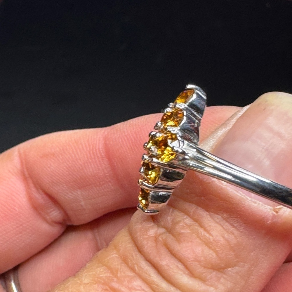 J Francis Ring Embellished with Topaz Color by Swarovski Gem - Picture 2 of 3